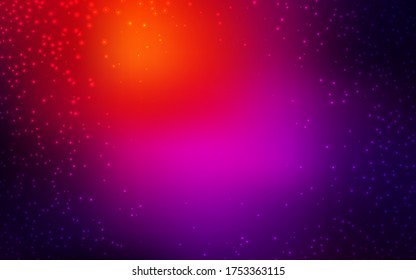 Dark Pink, Red vector background with galaxy stars. Blurred decorative design in simple style with galaxy stars. Pattern for futuristic ad, booklets.