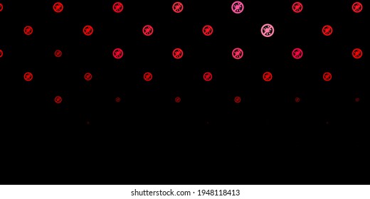Dark Pink, Red vector background with covid-19 symbols. Abstract illustration with biological gradient shapes. Best design for quarantine events.