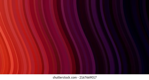 Dark Pink, Red vector background with curves. Abstract illustration with bandy gradient lines. Best design for your ad, poster, banner.