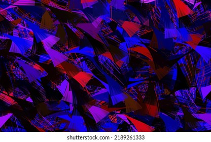 Dark Pink, Red vector background with abstract shapes.