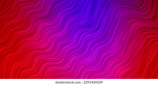 Dark Pink, Red vector background with wry lines. Colorful illustration with curved lines. Template for cellphones.