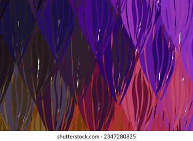 Dark Pink, Red vector background with curved lines. An elegant bright illustration with gradient lines. Background for cell phone screens.