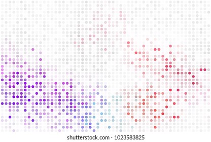 Dark Pink, Red vector banner with circles, spheres. Abstract spots. Background of Art bubbles in halftone style with colored gradient.
