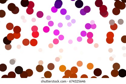 Dark Pink, Red vector banner with circles, spheres. Abstract spots. Background of Art bubbles in halftone style with colored gradient.
