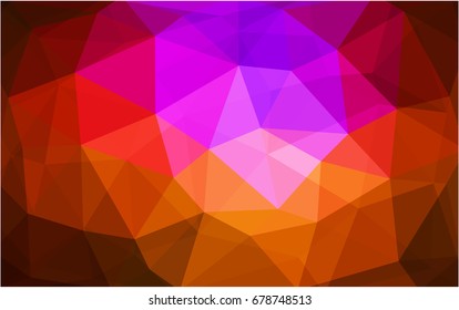 Dark Pink, Red vector blurry triangle background design. Geometric background in Origami style with gradient. 