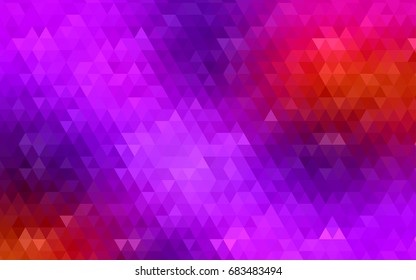 Dark Pink, Red vector blurry triangle pattern. Shining illustration, which consist of triangles. A completely new template for your business design.