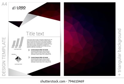 Dark Pink, Red vector  brochure for ui, ux design. Glitter abstract design concept with text box. New design for a poster, banner of your website.