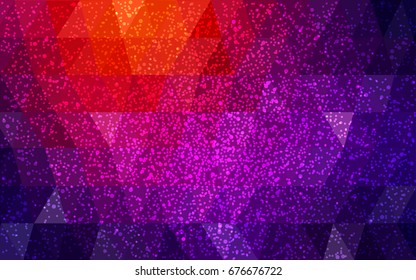 Dark Pink, Red vector christmas postcard low polygon background. Illustration consisting of triangles. Abstract triangular polygonal origami or crystal design of New Year celebration.