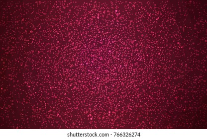 Dark Pink, Red vector christmas polygon background. Low poly Illustration consisting of triangles with snowflakes. Texture background of New Year celebration.