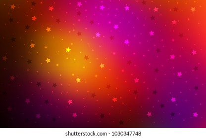 Dark Pink, Red vector cover with small and big stars. Modern geometrical abstract illustration with stars. The pattern can be used for new year ad, booklets.