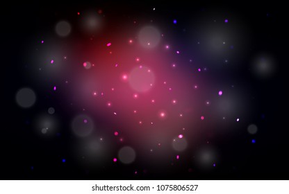 Dark Pink, Red vector cover with beautiful snowflakes. Shining colored illustration with snow in christmas style. The pattern can be used for new year ad, booklets.