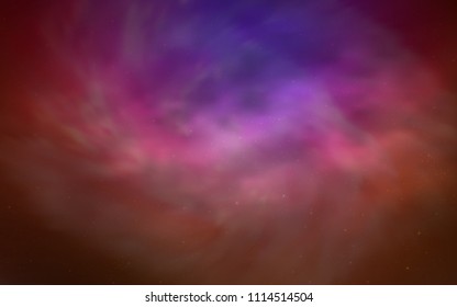 Dark Pink, Red vector cover with astronomical stars. Glitter abstract illustration with colorful cosmic stars. Best design for your ad, poster, banner.