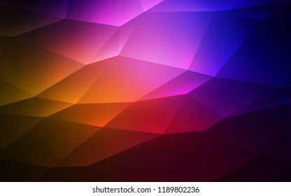 Dark Pink, Red vector cover in polygonal style. Triangles on abstract background with colorful gradient. The template can be used as a background.