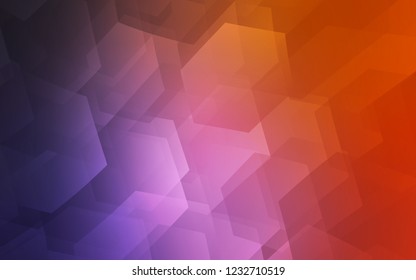Dark Pink, Red vector cover with set of hexagons. Illustration with set of colorful hexagons. Beautiful design for your business advert.