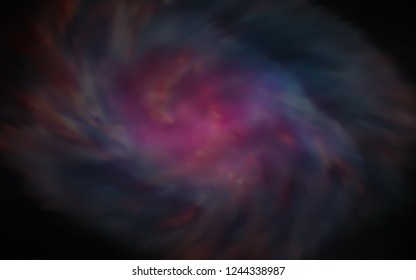 Dark Pink, Red vector cover with astronomical stars. Shining colored illustration with bright astronomical stars. Template for cosmic backgrounds.