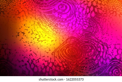 Dark Pink, Red vector doodle blurred pattern. Blurred decorative design in Indian style with flowers. Hand painted design for web, leaflet, textile.