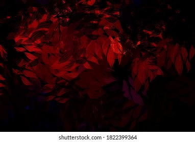 Dark Pink, Red vector doodle background with leaves. An elegant bright illustration with leaves in Natural style. New template for your brand book.