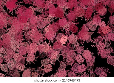 Dark Pink, Red vector doodle background with trees, branches. Decorative illustration with abstract trees. Pattern for heads of websites, designs.