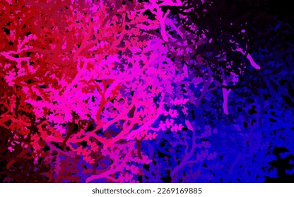 Dark Pink, Red vector doodle background with trees, branches. New colorful illustration in doodle style with trees. Colorful pattern for kid's books.