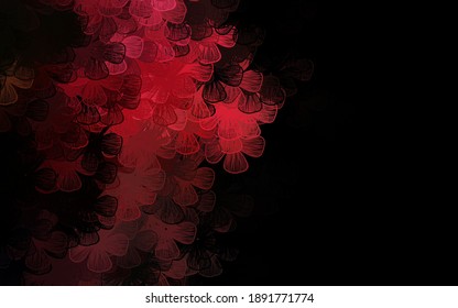 Papel pintado elegante de color rosa oscuro, vector rojo con árboles, ramas. Ilustración abstracta moderna con flores. Diseño pintado a mano para la web, folletos.