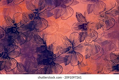 Dark Pink, Red vector elegant wallpaper with flowers. Creative illustration in blurred style with flowers. Pattern for wallpapers, coloring books.
