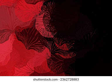 Dark Pink, Red vector elegant wallpaper with leaves. Glitter abstract illustration with doodles and leaves. Hand painted design for web, leaflets.