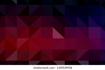 Dark Pink, Red vector gradient triangles template. Shining polygonal illustration, which consist of triangles. Best triangular design for your business.