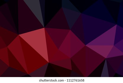 Dark Pink, Red vector gradient triangles template. A completely new color illustration in a polygonal style. Pattern for a brand book's backdrop.