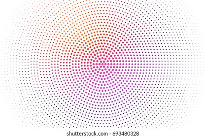 Dark Pink, Red vector illustration which consist of circles. Dotted gradient design for your business. Creative geometric background in halftone style with colored spots.