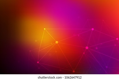 Dark Pink, Red vector layout with circles, lines. Design with connection of dots and lines on colorful background. Pattern can be used for beautiful websites.