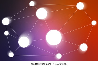 Dark Pink, Red vector layout with circles, lines. Abstract illustration with colorful discs and triangles. Completely new template for your brand book.