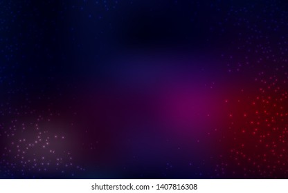 Dark Pink, Red vector layout with cosmic stars. Shining illustration with sky stars on abstract template. Pattern for futuristic ad, booklets.