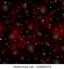 Dark Pink, Red vector layout with circles, stars. Colorful illustration with gradient dots, stars. Design for wallpaper, fabric makers.