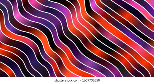 Dark Pink, Red vector layout with wry lines. Bright sample with colorful bent lines, shapes. Template for cellphones.