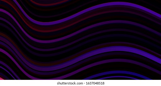 Dark Pink, Red vector layout with curves. Brand new colorful illustration with bent lines. Pattern for commercials, ads.