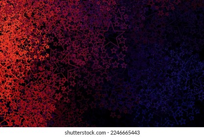 Dark Pink, Red vector layout with bright stars. Shining colored illustration with stars. Best design for your ad, poster, banner.
