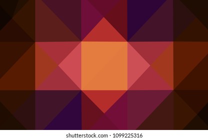 Dark Pink, Red vector low poly texture. Geometric illustration in Origami style with gradient.  That new template can be used for your brand book.