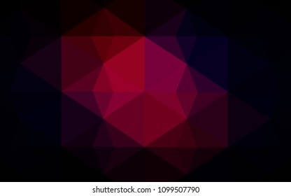 Dark Pink, Red vector low poly cover. A sample with polygonal shapes. Textured pattern can be used as a background.