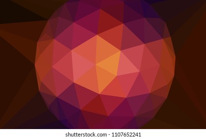Dark Pink, Red vector low poly cover with a diamond. Elegant polygonal illustration with gradient. Brand new design for your business.