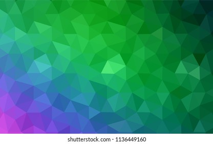 Dark Pink, Red vector low poly cover. A sample with polygonal shapes. Textured pattern for your backgrounds.