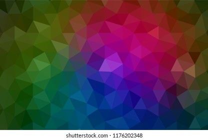 Dark Pink, Red vector low poly layout. Elegant bright polygonal illustration with gradient. Best triangular design for your business.
