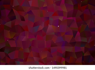 Dark Pink, Red vector low poly texture. Glitter abstract illustration with an elegant triangles. Triangular pattern for your design.