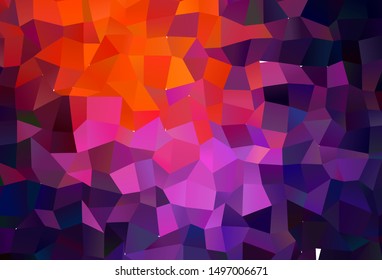 Dark Pink, Red vector low poly background. Colorful abstract illustration with triangles. Triangular pattern for your design.