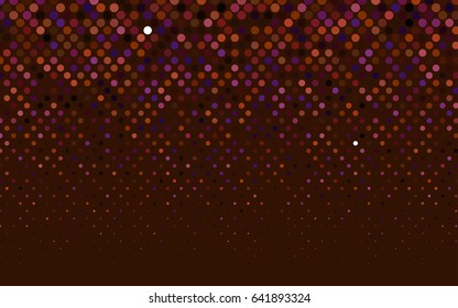 Dark Pink, Red vector modern geometrical circle abstract background. Dotted texture template. Geometric pattern in halftone style with gradient. 