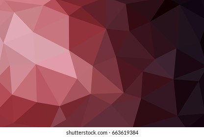 Dark Pink, Red vector modern geometrical abstract background. Texture, new background. Geometric background in Origami style with gradient. 