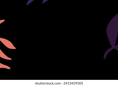 Dark Pink, Red vector natural background with leaves. A vague abstract illustration with leaves in doodles style. Pattern for wallpapers, coloring books.