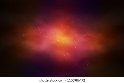 Dark Pink, Red vector pattern with night sky stars. Space stars on blurred abstract background with gradient. Pattern for astrology websites.