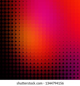 Dark Pink, Red vector pattern with circles. Colorful illustration with gradient dots in nature style. Design for posters, banners.