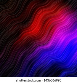 Dark Pink, Red vector pattern with curved lines. Bright illustration with gradient circular arcs. Pattern for busines booklets, leaflets