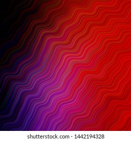 Dark Pink, Red vector pattern with curved lines. A shining illustration, which consists of curved lines. Pattern for your business design.